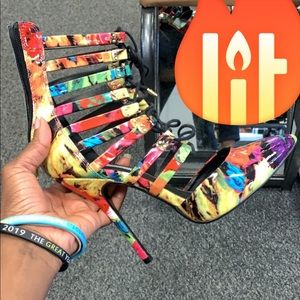 Steve Madden ‘Cynthia ‘ floral lace up heels